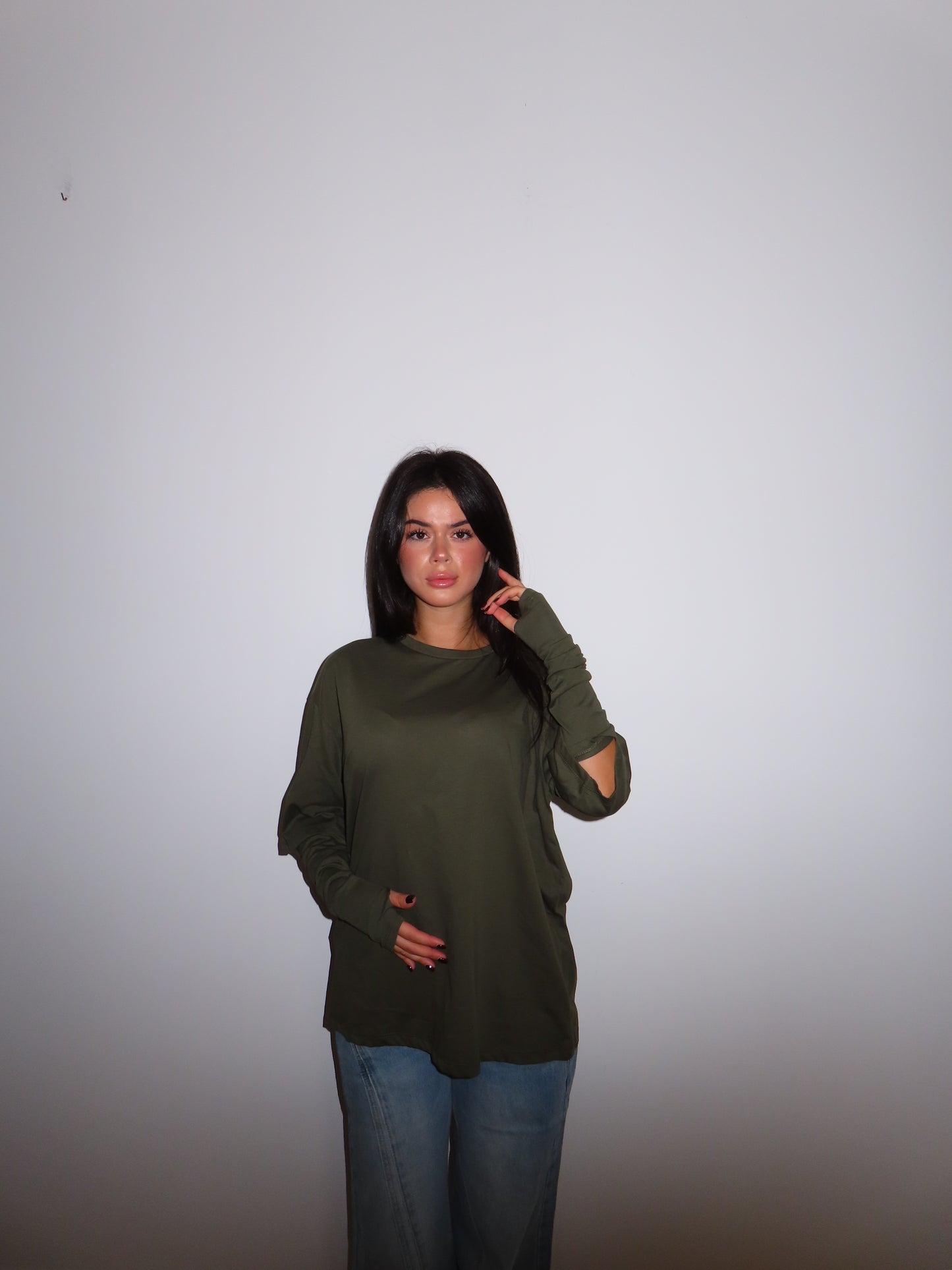 MAGLIA MANICOTTI verde militare