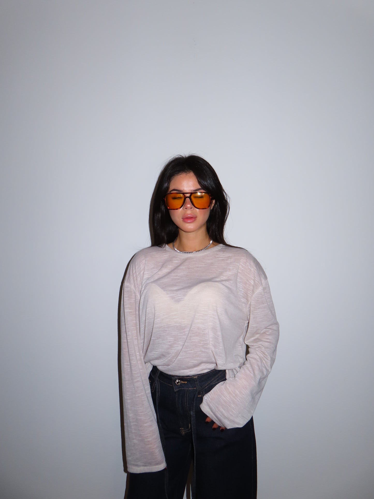 MAGLIA OVER beige / rosa