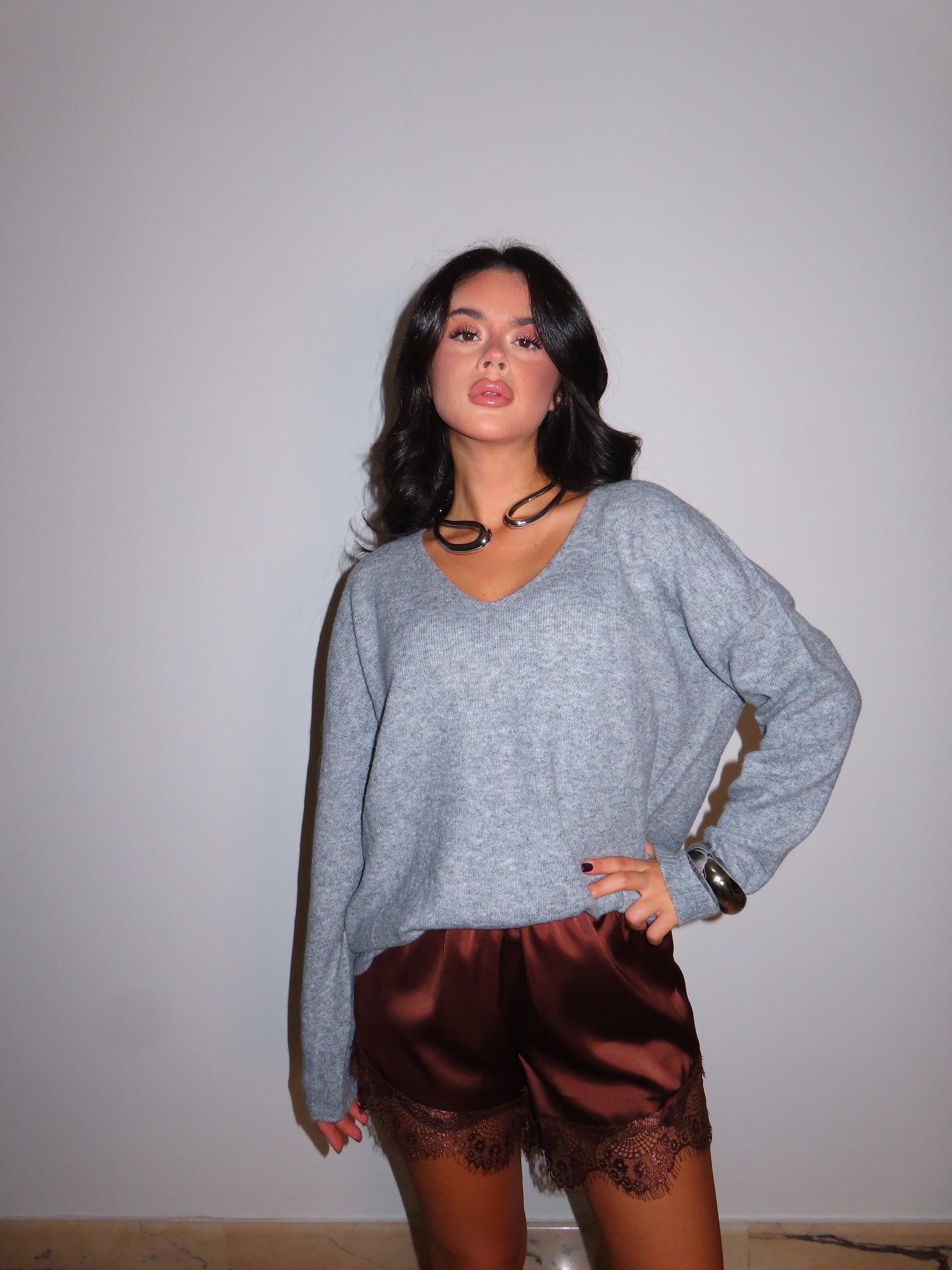 MAGLIONE V grigio