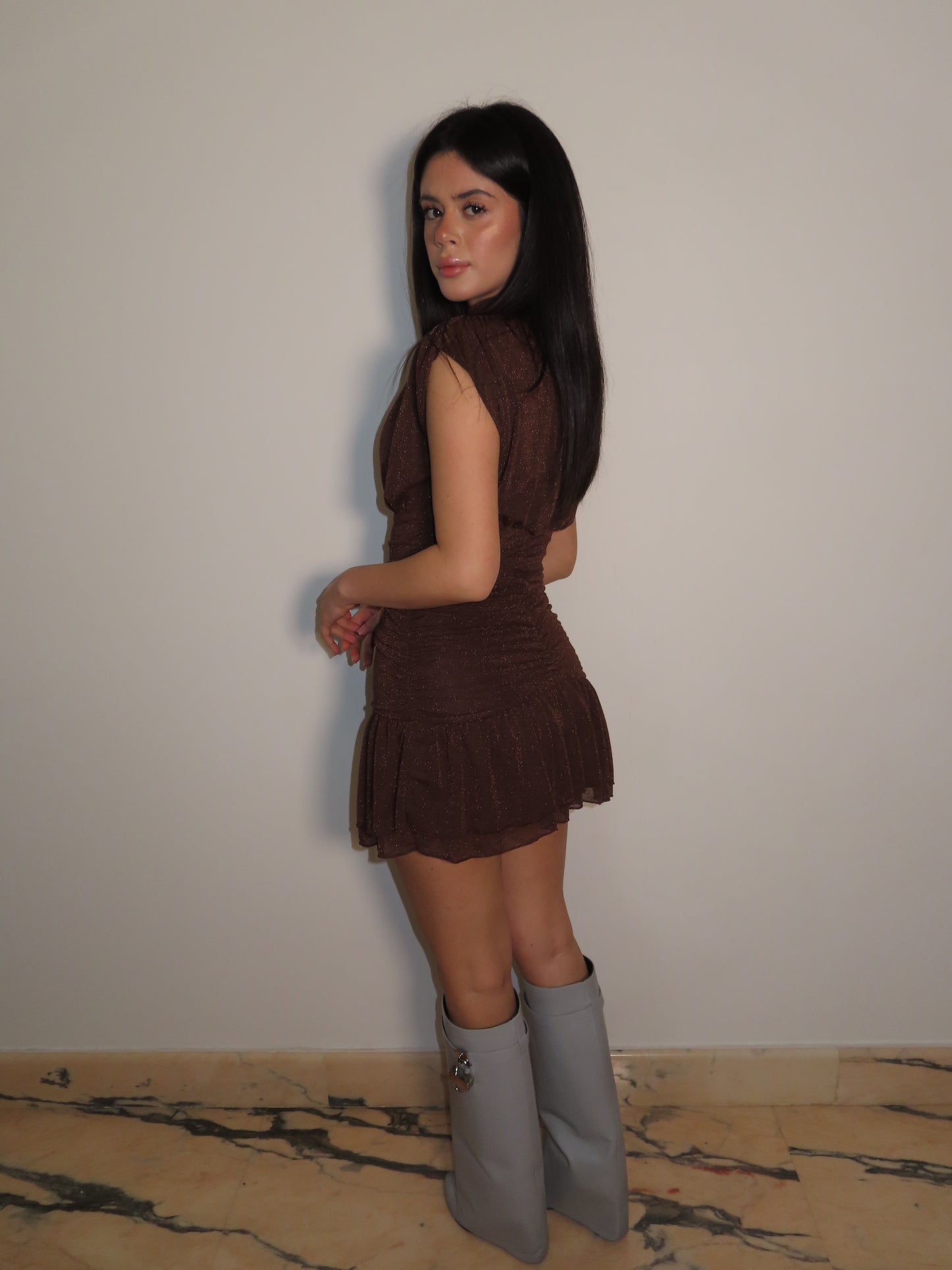 DRESS SAMIRA marrone LUMINA