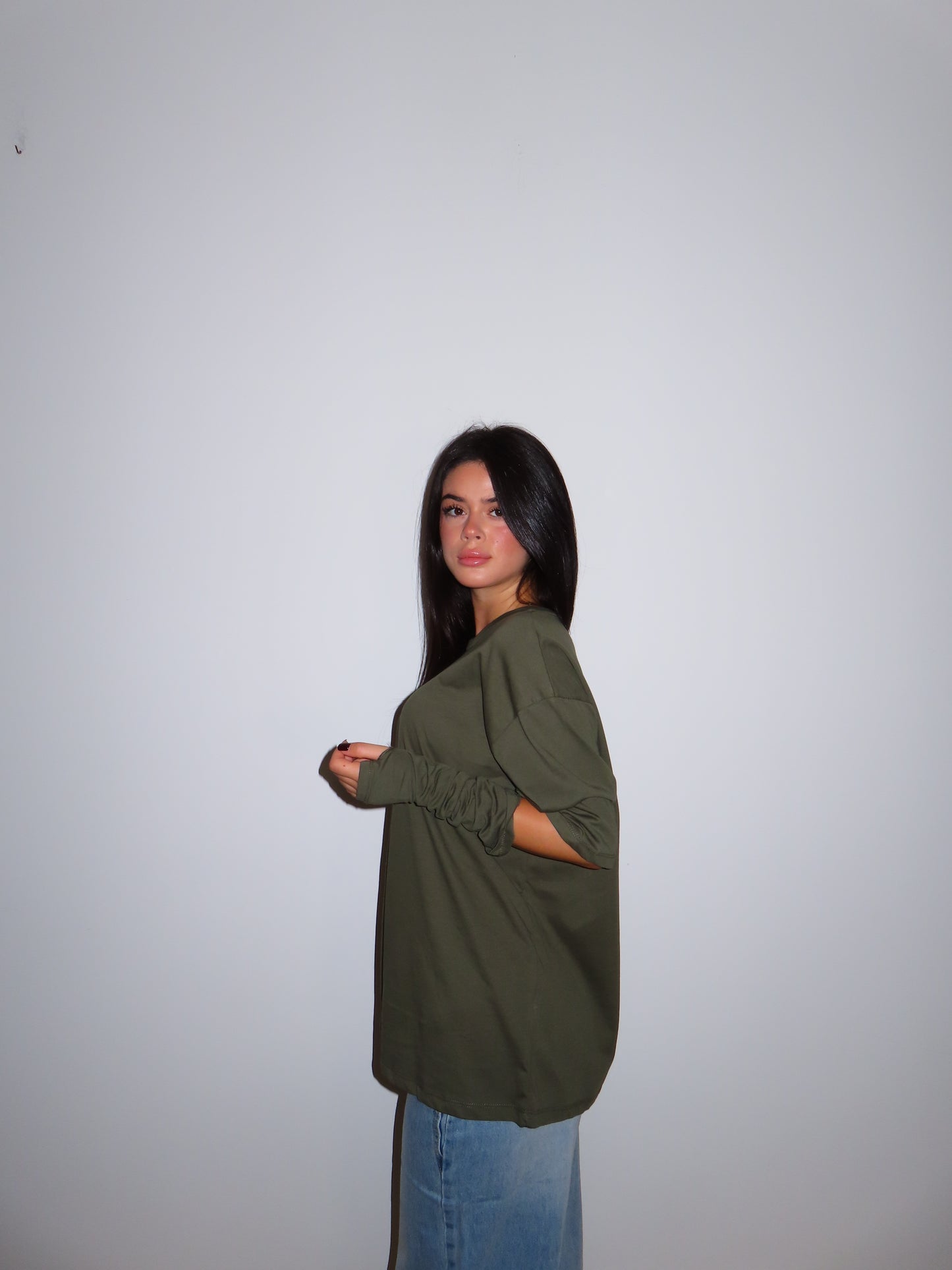 MAGLIA MANICOTTI verde militare