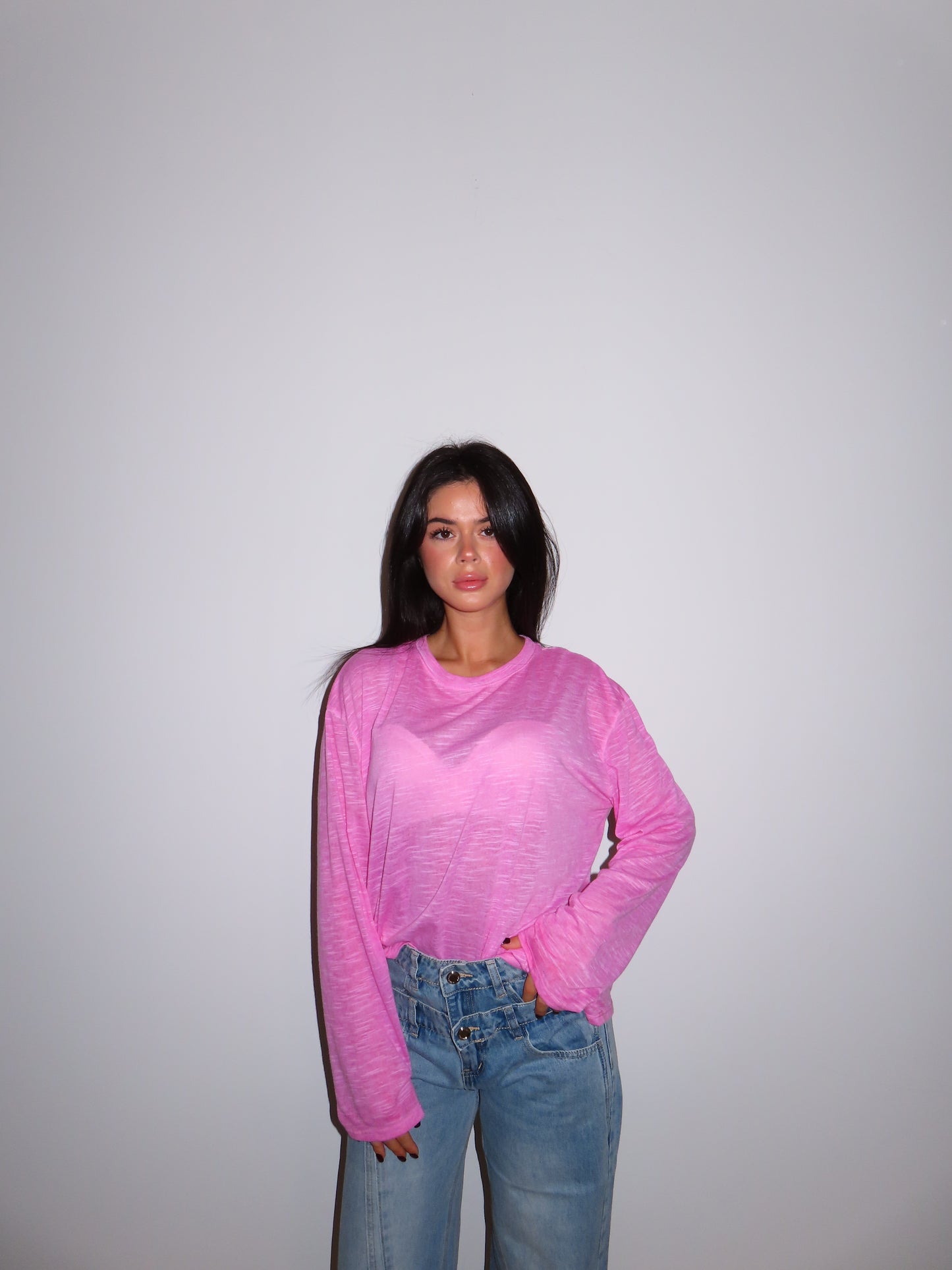 MAGLIA OVER beige / rosa