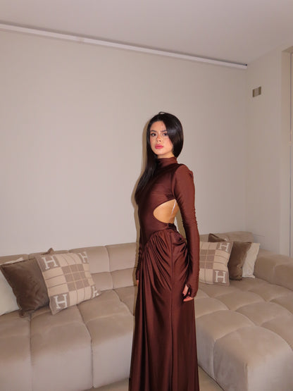 DRESS JEFFRY marrone
