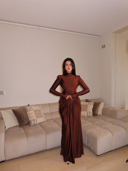 DRESS JEFFRY marrone
