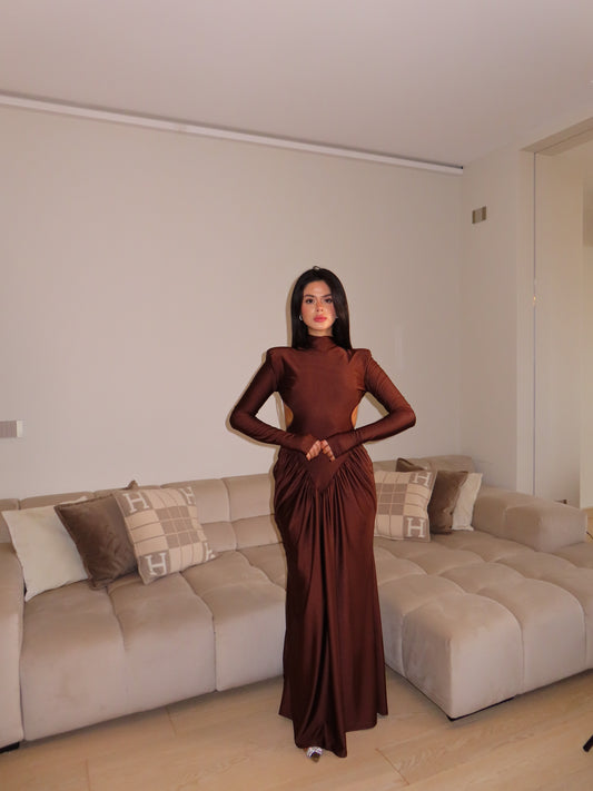 DRESS JEFFRY marrone