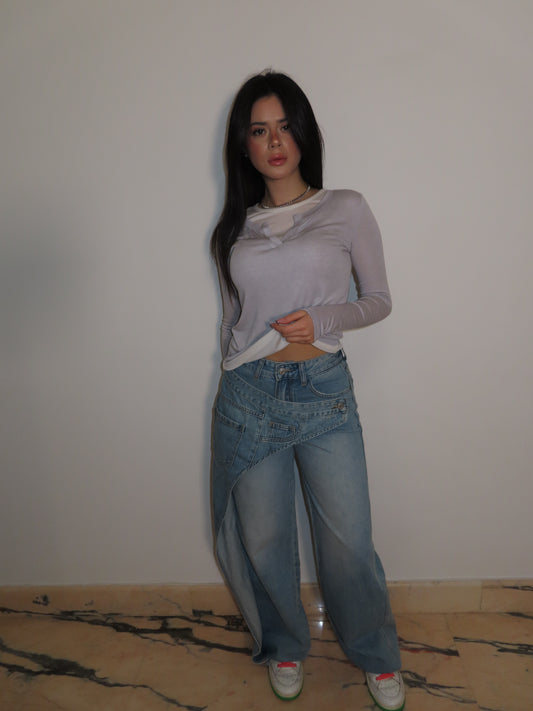 MAGLIA JAMBO grigio e bianco LUMINA