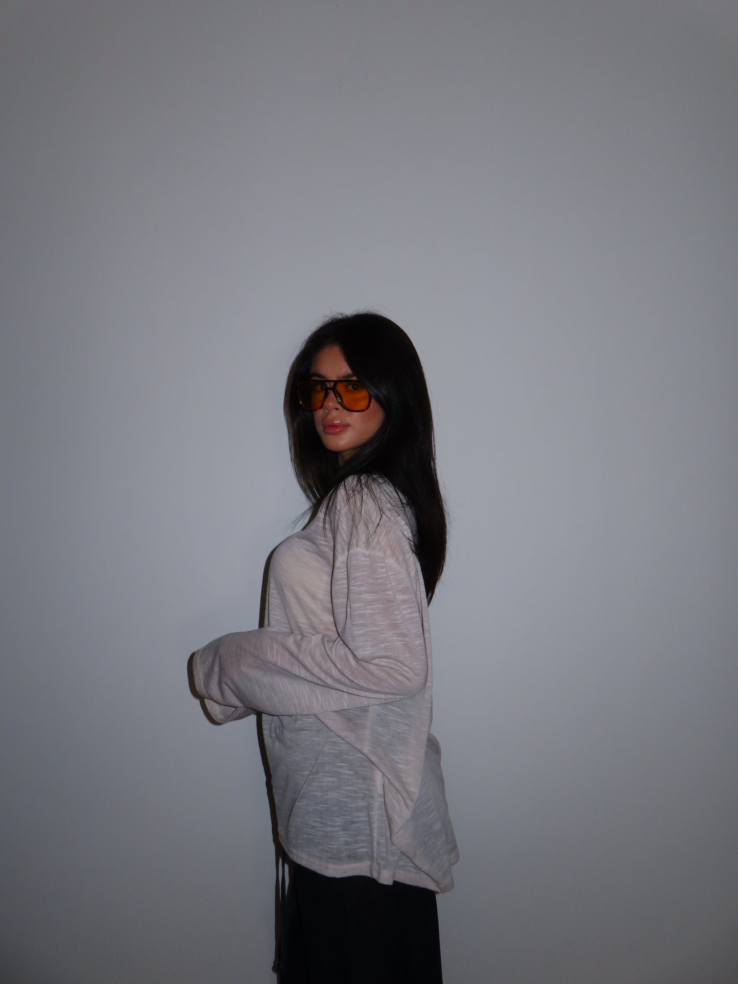 MAGLIA OVER beige / rosa