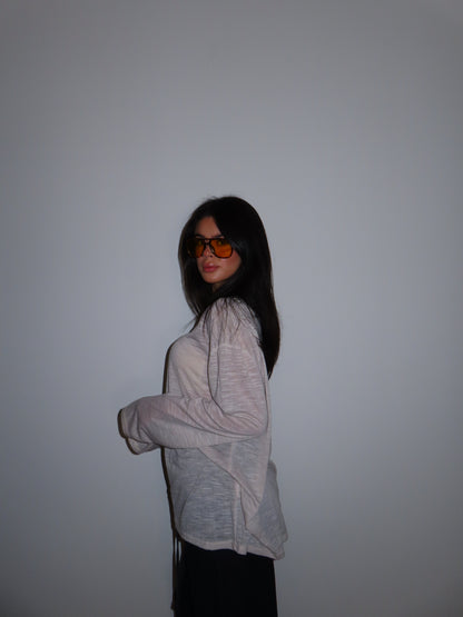 MAGLIA OVER beige / rosa
