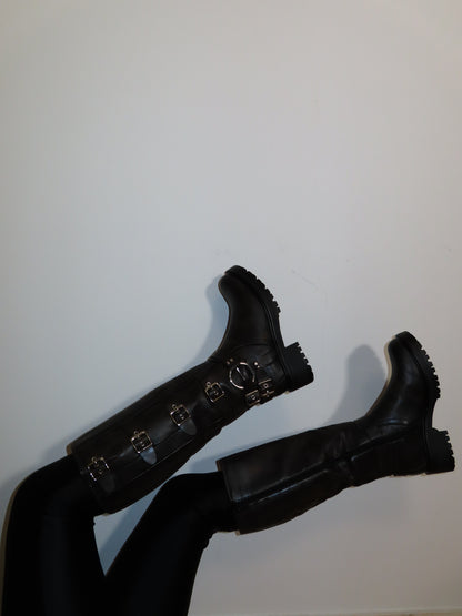 STIVALI BIKER nero e marrone