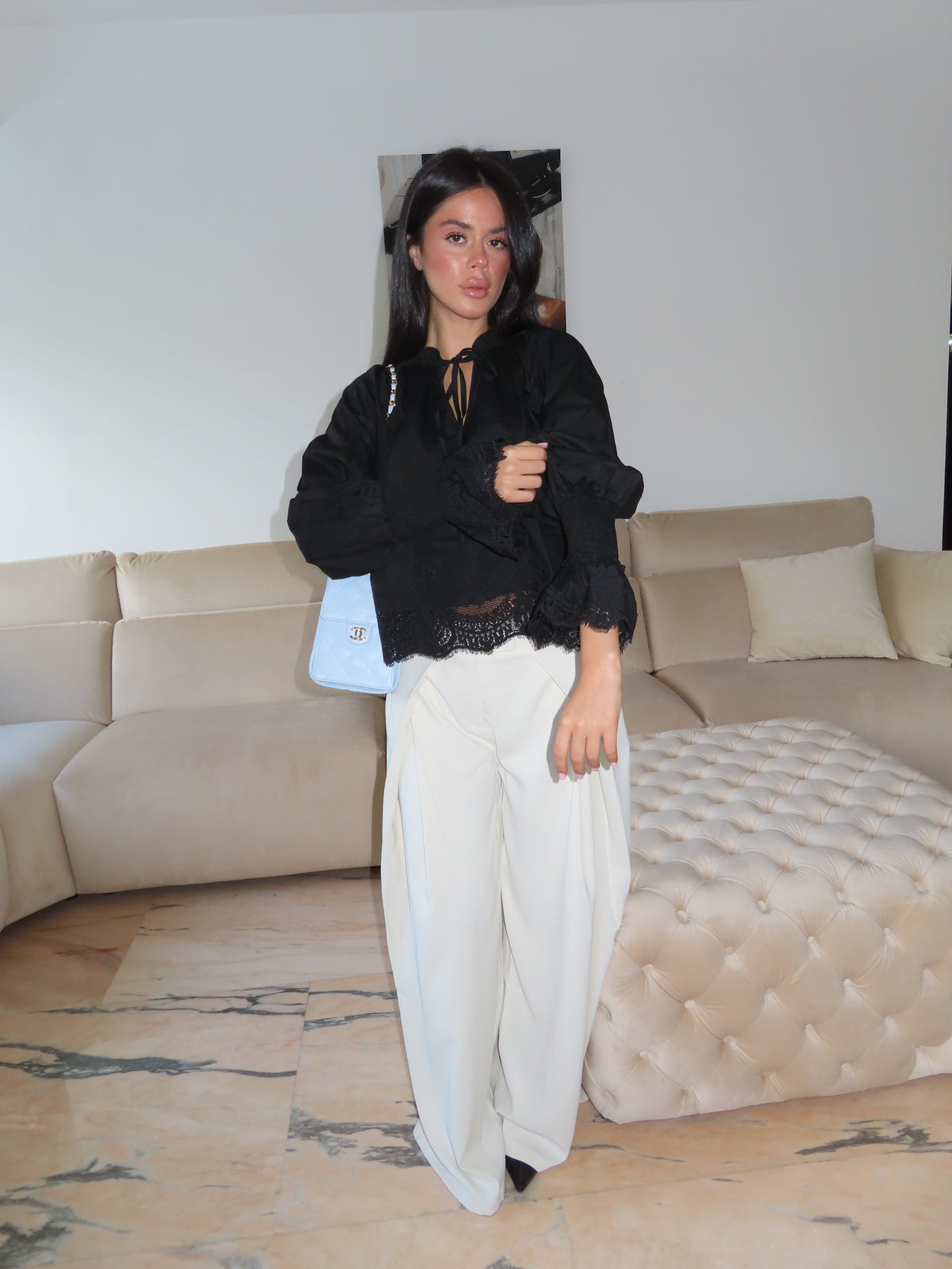 Camicia Boho BIANCO/NERO