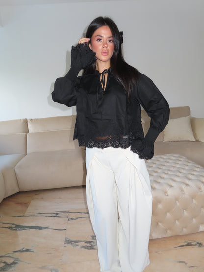 Camicia Boho BIANCO/NERO