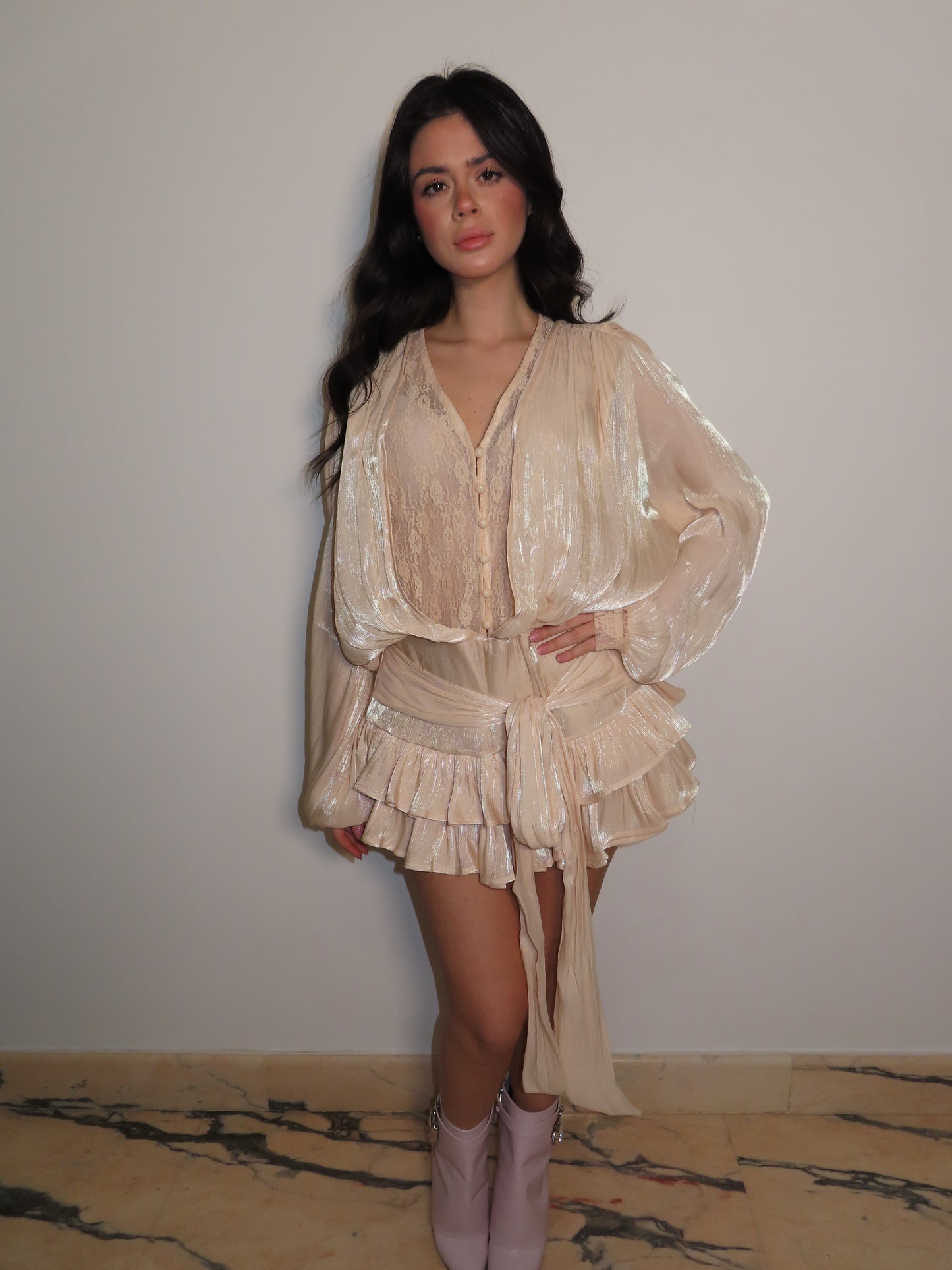 DRESS MELI + culotte beige