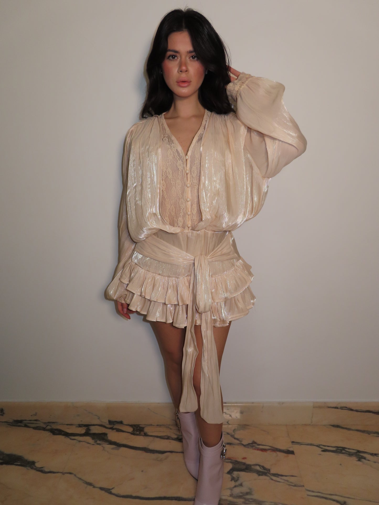 DRESS MELI + culotte beige