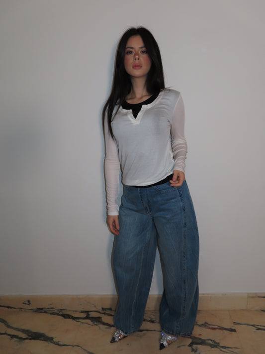 MAGLIA JAMBO bianco e nero LUMINA