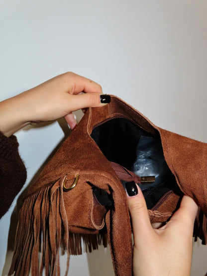 BORSA FRANGE camoscio