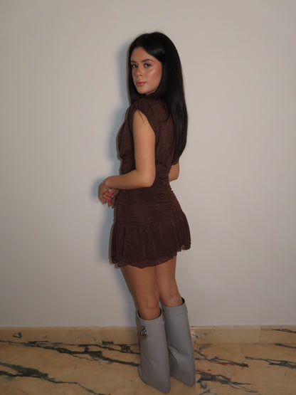 DRESS SAMIRA marrone LUMINA