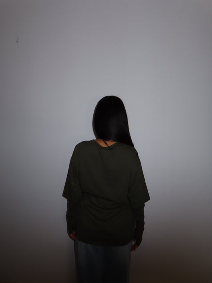 MAGLIA MANICOTTI verde militare