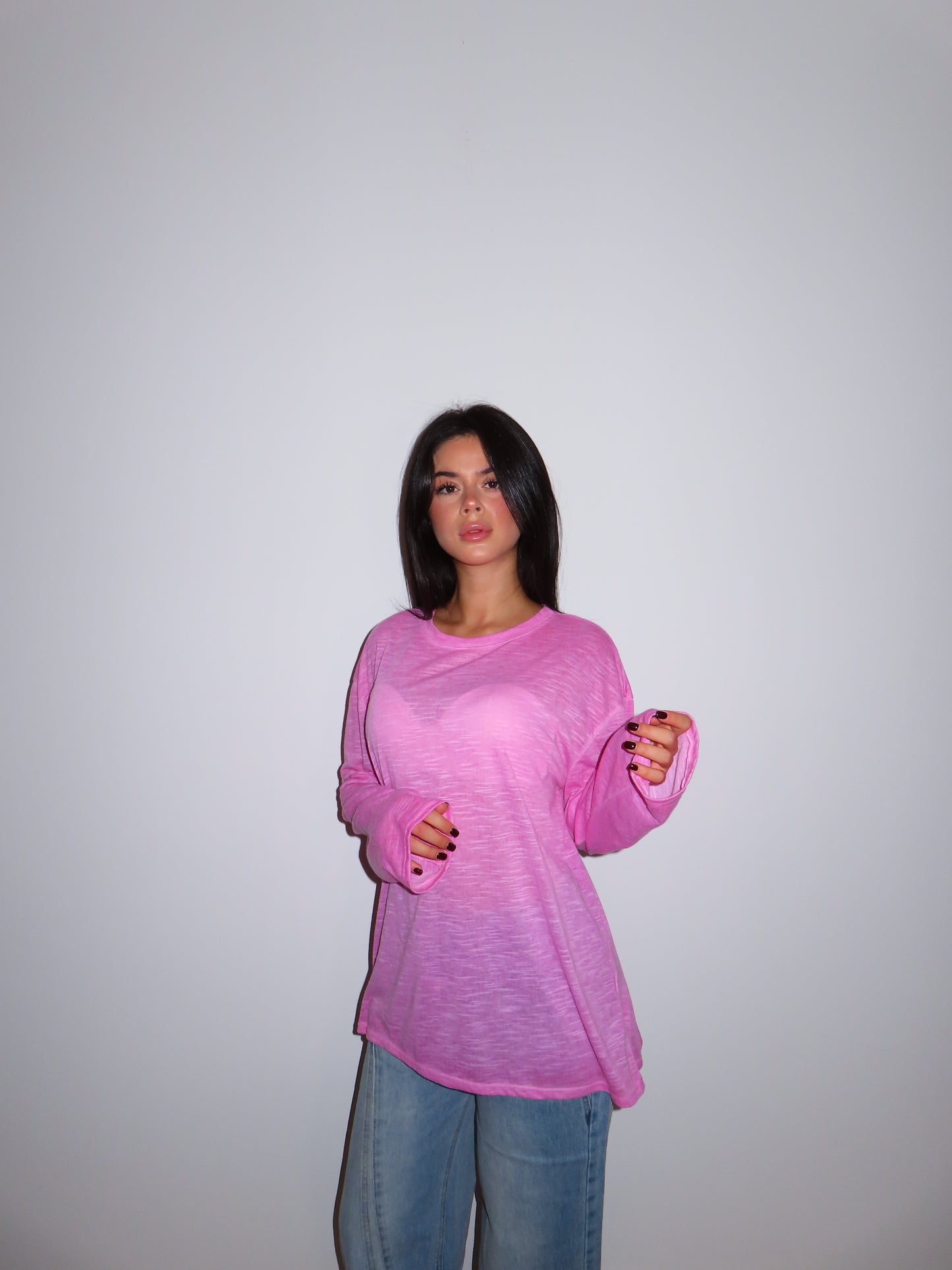 MAGLIA OVER beige / rosa