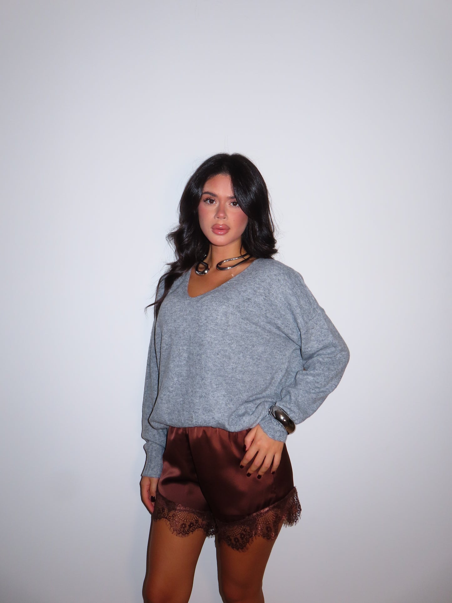 MAGLIONE V grigio