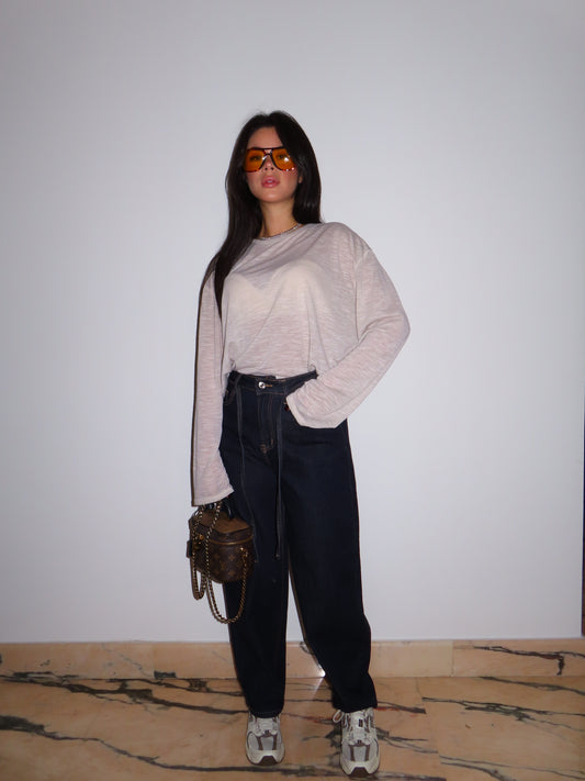 MAGLIA OVER beige / rosa