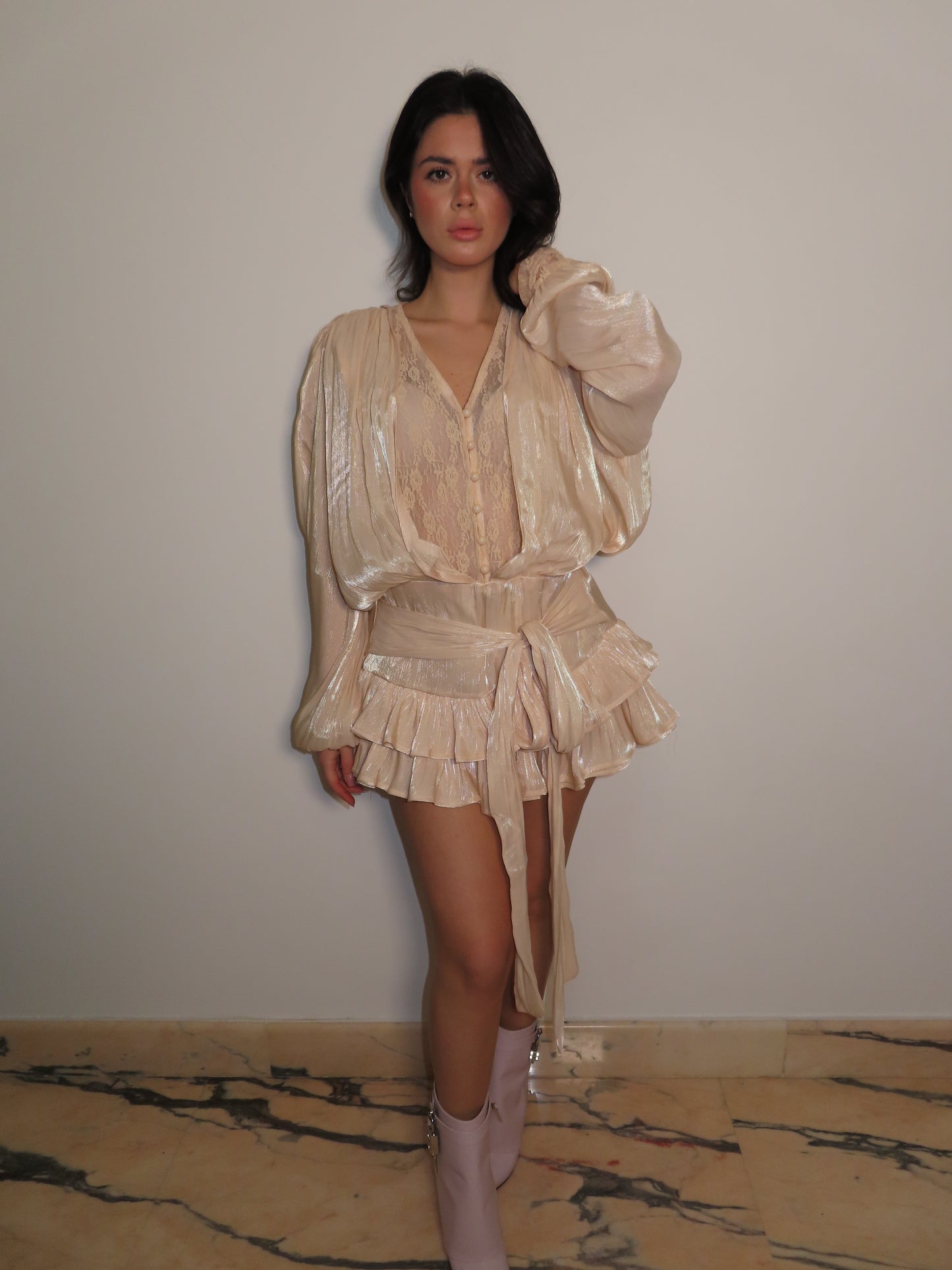 DRESS MELI + culotte beige