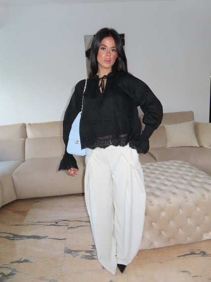 Camicia Boho BIANCO/NERO