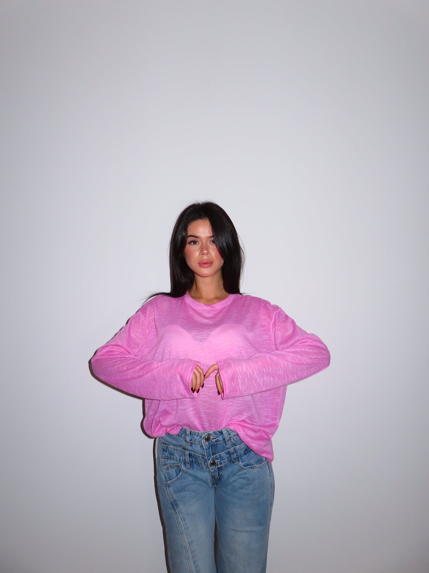 MAGLIA OVER beige / rosa