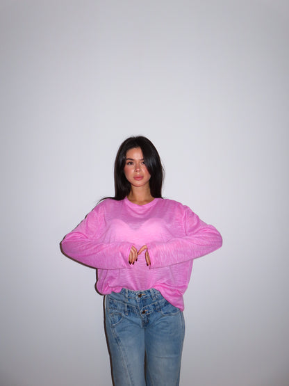 MAGLIA OVER beige / rosa