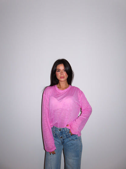 MAGLIA OVER beige / rosa