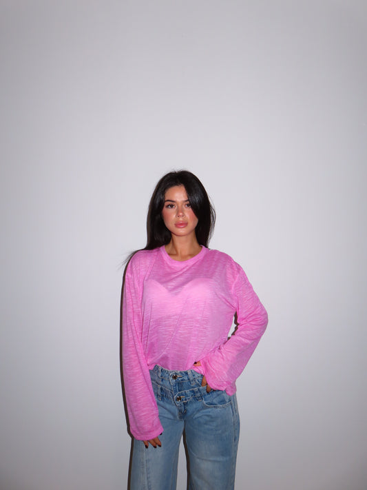 MAGLIA OVER beige / rosa