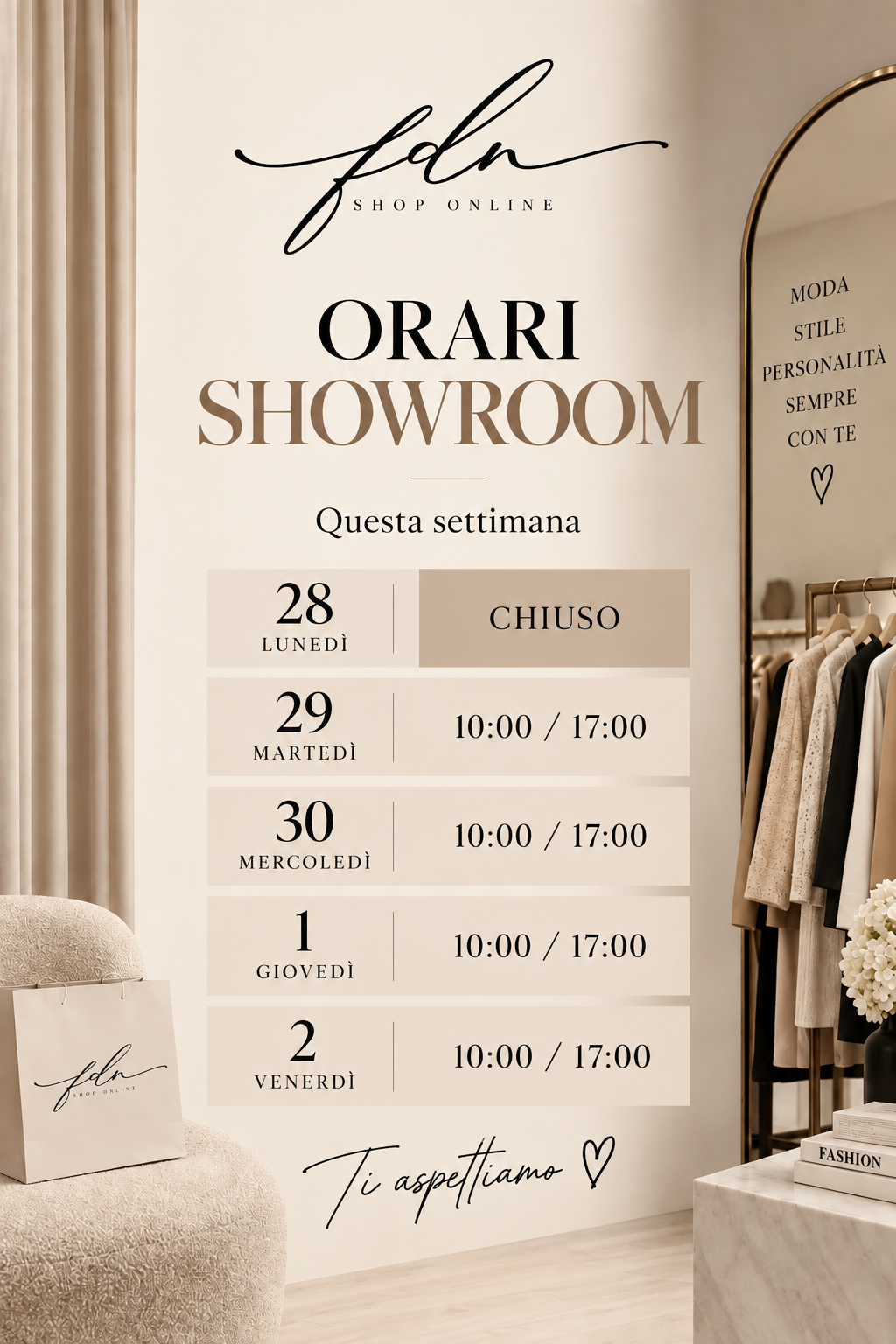 📍 APPUNTAMENTO SHOWROOM DAL 28 settembre AL 2 ottobre